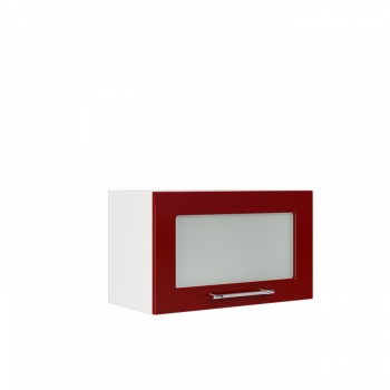 Бруклин ШВГС 600 Шкаф верхний горизонтальный со стеклом (Бетон белый/корпус Белый) в Линёво - linyovo.mebel54.com | фото