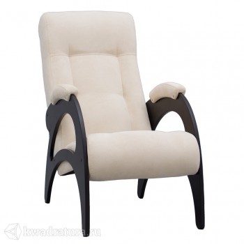 Кресло для отдыха Неаполь Модель 9 без лозы (Венге-эмаль/Ткань Ваниль Verona Vanilla) в Линёво - linyovo.mebel54.com | фото