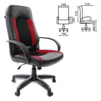 Кресло офисное BRABIX Strike EX-525 (черно-красный) в Линёво - linyovo.mebel54.com | фото