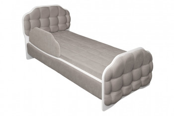 Кровать 190 Атлет Lux 96 Серый (мягкий бортик) в Линёво - linyovo.mebel54.com | фото