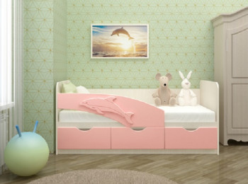 Кровать детская 2,0м Дельфин (Розовый металлик) в Линёво - linyovo.mebel54.com | фото