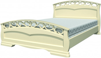 Кровать Грация-1 из массива сосны 1600*2000 Слоновая кость в Линёво - linyovo.mebel54.com | фото