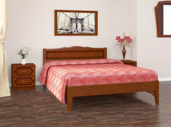 Кровать Карина-7 из массива сосны 1200*2000 Орех в Линёво - linyovo.mebel54.com | фото