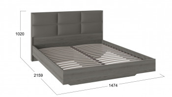 Кровать «Либерти» с мягким изголовьем и подъемным механизмом Хадсон/Ткань Грей/1400 в Линёво - linyovo.mebel54.com | фото