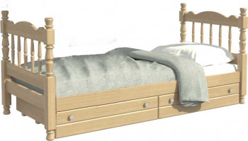 Кровать одинарная Аленка из массива сосны 800*1890 Сосна в Линёво - linyovo.mebel54.com | фото