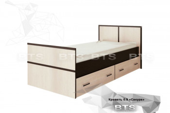 Кровать Сакура с настилом и ящиками 0,9 (Венге/Лоредо) в Линёво - linyovo.mebel54.com | фото