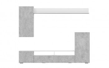 Мебель для гостиной МГС 4 (Белый/Цемент светлый) в Линёво - linyovo.mebel54.com | фото