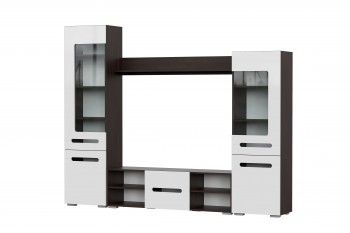 Мебель для гостиной МГС 6 (Исполнение 1/Венге/Белый глянец) в Линёво - linyovo.mebel54.com | фото