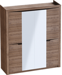 Шкаф четырехдверный Соренто с комплектом полок (3 шт)Дуб стирлинг/Кофе структурный матовый в Линёво - linyovo.mebel54.com | фото