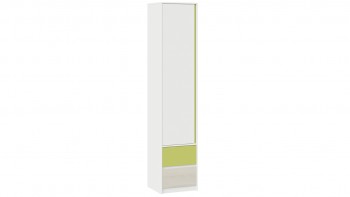 Шкаф для белья комбинированный «Сканди» Дуб Гарден/Белый/Зеленый в Линёво - linyovo.mebel54.com | фото