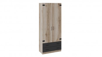 Шкаф для одежды комбинированный «Окланд» (Фон Черный/Дуб Делано) в Линёво - linyovo.mebel54.com | фото