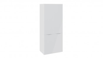 Шкаф для одежды с 2 дверями со стеклом «Глосс» (Белый глянец/Стекло ) в Линёво - linyovo.mebel54.com | фото