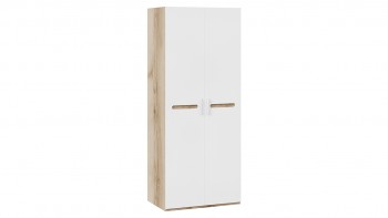 Шкаф для одежды с 2-мя дверями «Фьюжн» Дуб Делано/Белый глянец в Линёво - linyovo.mebel54.com | фото