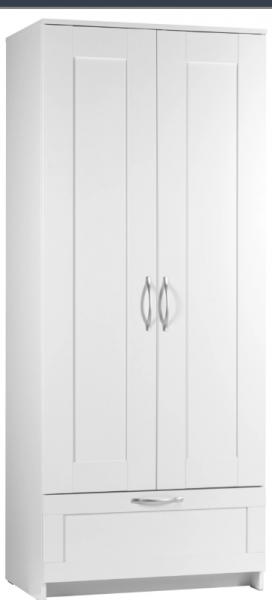 Шкаф двухдверный Сириус с 1 ящиком белый в Линёво - linyovo.mebel54.com | фото