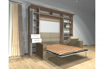 Шкаф-кровать с диваном Каролина в Линёво - linyovo.mebel54.com | фото