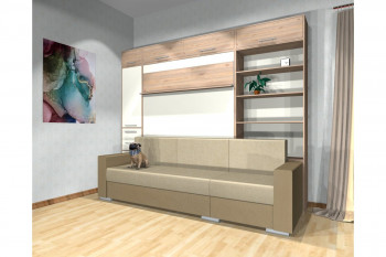 Шкаф-кровать с диваном Каролина в Линёво - linyovo.mebel54.com | фото