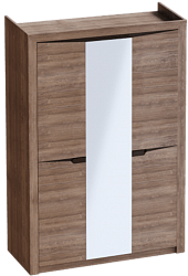 Шкаф трехдверный Соренто Дуб стирлинг/Кофе структурный матовый в Линёво - linyovo.mebel54.com | фото